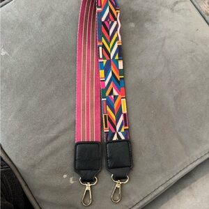 Vibrant Multicolor Strap with Black Leather Ends